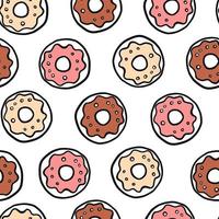 Donuts doodle seamless background vector
