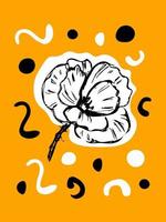 Hand drawn flower vector illustration in trendy doodle style