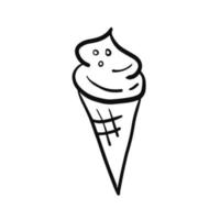 Ilustración de vector de garabato simple de helado