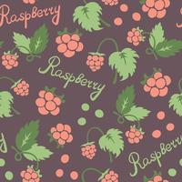 Raspberry forest pattern with lettering vector