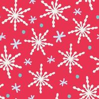 Snowflakes with hand drawn doodles pattern vector