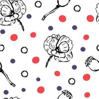 Poppies flower pattern vector