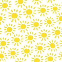 Sun simple doodle pattern vector