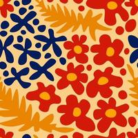 Retro fluid flower colorful seamless pattern vector