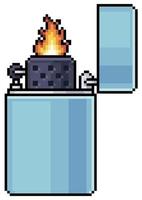 Pixel lighter vector icon for 8bit game on white background