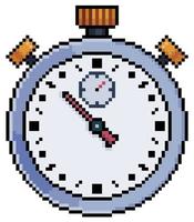 Pixel art stopwatch vector icon for 8bit game on white background