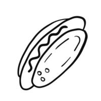 Hot dog simple doodle vector illustration