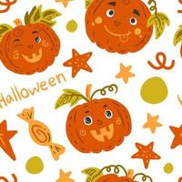 halloween divertido festivo de patrones sin fisuras vector