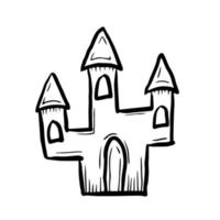 castillo simple garabato vector