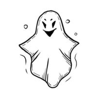 elemento de doodle de boceto fantasma vector