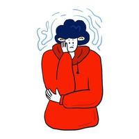 Sad person crying vector illustration