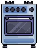 Pixel art stove vector icon for 8bit game on white background