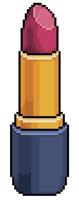 pixel art lápiz labial maquillaje vector icono para juego de 8 bits sobre fondo blanco