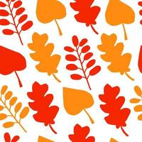 Fall leaves simple seamless pattern vector