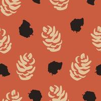 Cones silhouette with spots doodles pattern vector