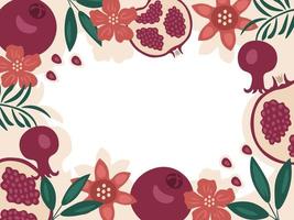 Pomegranate frame template vector