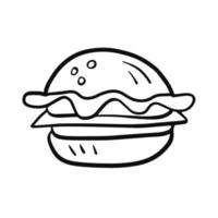 Burger simple doodle vector illustration