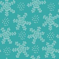 Snowflakes cute hand drawn doodle seamless pattern vector