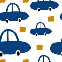 Simple abstract car childish seamless pattern vector