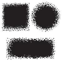 set of vector frames, effects for photography. spots and drops of black ink round square rectangular shape.