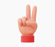 3d Realistic Peace sign hand vector illustration.