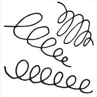 doodle style vector illustration. doodle curlicues, scribbles, lines. three curls of different shapes, tangled threads, flourish