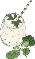 spinach and broccoli smoothie vector illustration