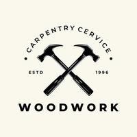 hammer carpentry vintage  logo  vector illustration template design