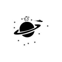 Astronaut Abstract Vector Sign, Emblem, Icon or Logo Template. Astronaut on moon.