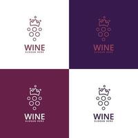 logotipo de vino símbolo de icono de vino, diseño de emblema sobre fondo blanco vector