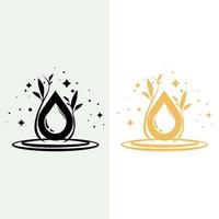 Water drops logo. Emblem design on white background. vector