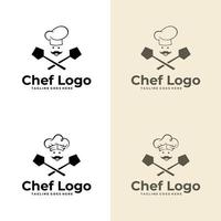 plantilla de logotipo de restaurante. símbolo del sombrero de cocinero. adecuado para el logotipo de la empresa, impresión, digital, icono, aplicaciones y otros fines de material de marketing. vector