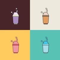 Milkshake logo design. sweet ice beverages logo design vector icon.