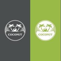 plantilla de logotipo de coco. icono plano de dibujos animados de ilustración vectorial aislado en blanco. vector