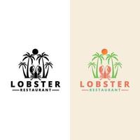 diseño de logotipo de langosta. se puede utilizar para restaurantes de menú, mercados de pescado y en tiendas vector