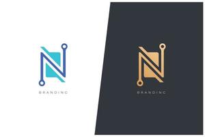 N Letter Logo Vector Concept Icon Trademark. Universal N Logotype Brand