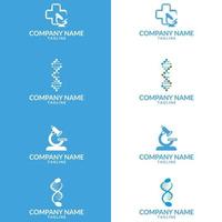 colección de logotipos vectoriales de adn. El logotipo de dna care diseña un diseño sencillo y moderno para el servicio médico. vector