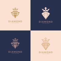 plantilla de vector de diseño de logotipo de joyería de diamantes. símbolos para cosméticos, joyas, productos de belleza