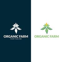 Flat farm logo template collection. Farm product logo or symbol. Agriculture, farming, natural food concept vector