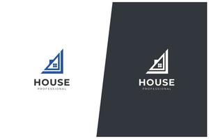 concepto de logotipo de vector de casa renovación de bienes raíces arquitectura de estructura moderna