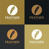 set of feather logo icon design vector illustration symbol