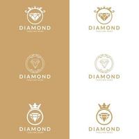 plantilla de vector de diseño de logotipo de joyería de diamantes. símbolos para cosméticos, joyas, productos de belleza