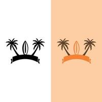 sea and summer logo, icon and illustration. summer logo on the tourism theme with palm trees sea and the inscription summer holidays vector