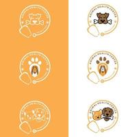 plantilla de logotipo de tienda de mascotas. elementos de diseño de etiquetas para tiendas de mascotas, tiendas de zoológicos, cuidado de mascotas y artículos para animales. vector