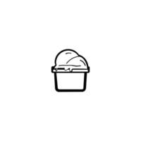 ice cream in a cup. Modern sweet vanilla desert sign. Trendy vector chocolate cram symbol for web site design, button to mobile app. Logo ice cream illustration.