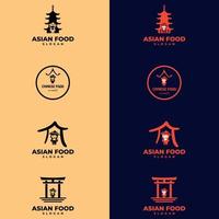 conjunto de plantillas de logotipo de comida asiática. adecuado para el logotipo de la empresa, impresión, digital, icono, aplicaciones y otros fines de material de marketing. vector
