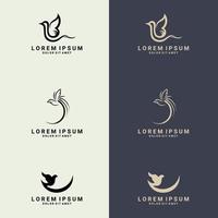 bird leaf logo vector icon template. suitable for company logo, print, digital, icon, apps, and other marketing material purpose. bird logo set
