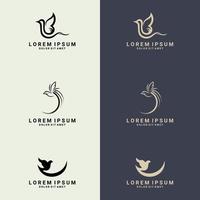 bird leaf logo vector icon template. suitable for company logo, print, digital, icon, apps, and other marketing material purpose. bird logo set