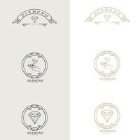 Diamond Jewellery Logo Design Vector Template. symbols for cosmetics, jewellery, beauty products