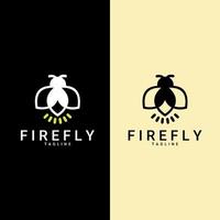 Firefly with electric light bulb lamp Logo Icon Design Template. vector
